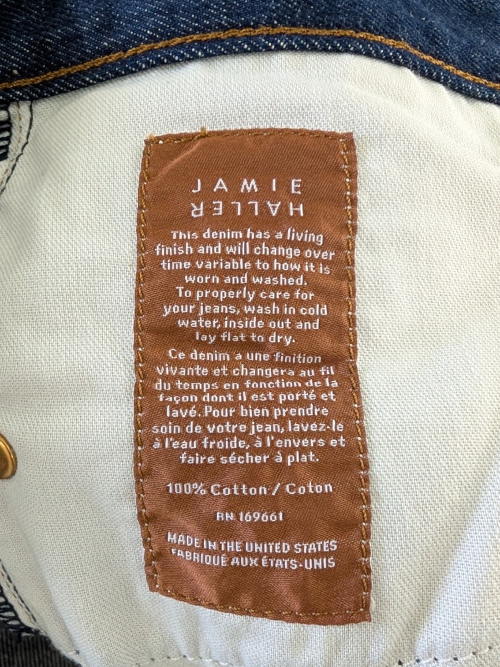 JAMIE HALLER The Tailor Short Indigo Denim Shorts Size 26 Made In USA $380 NWT - Picture 7 of 12